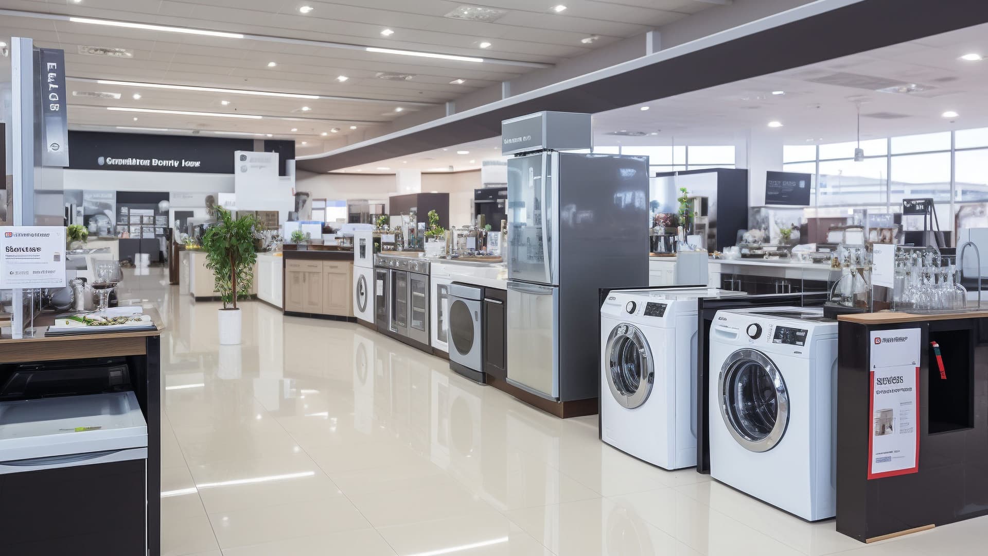 Elektroladen mit verschiedenen Ausstellungsstücken