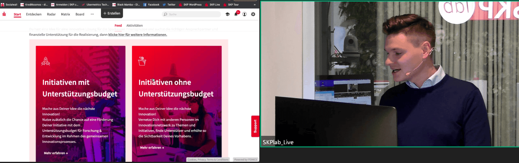 Präsentationsslide "Initiativen mit und ohne Unterstützungsbudget"